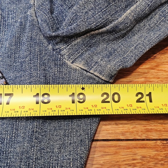 Urbantribe Denim Jacket Women S Blue Beaded Floral Embroidered Boho Y2K Festival - Picture 7 of 8